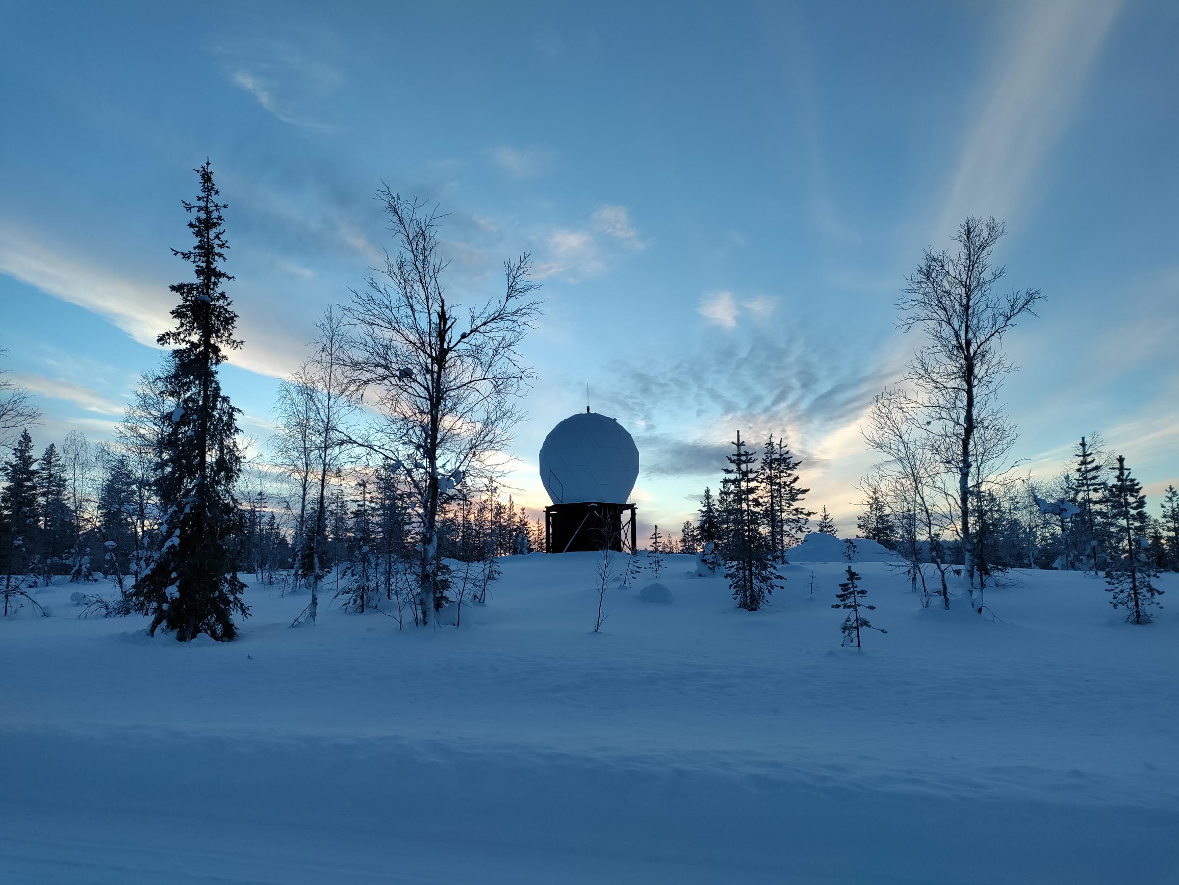 NorthBase-2 in winter sunset